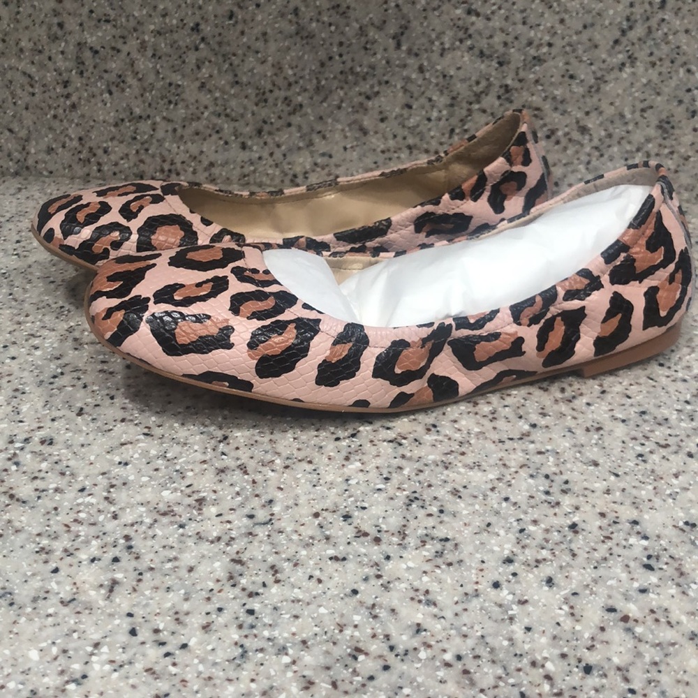 🆕 Vince Camuto Leather Ballet Flats- Snake Leopard - Picture 3 of 7